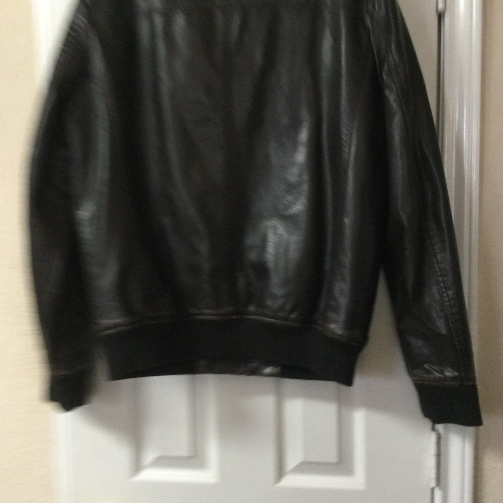 Levi's Dark Brown Faux Leather Sherpa Lined Bomber Biker Jacket Size Small - Picture 8 of 14